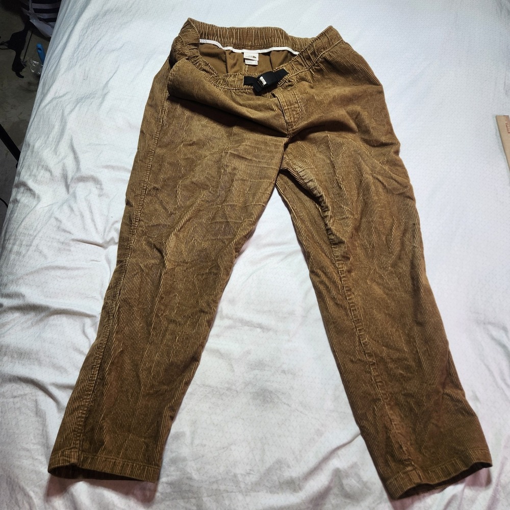 North Face Pants Mens Large Brown Corduroy Outdoor Belted Casual Straight Leg